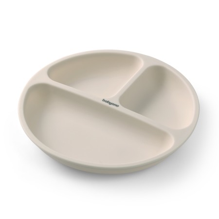 Farfurie din silicon cu ventuza pentru copii Babyono crem 1482/04 [2]