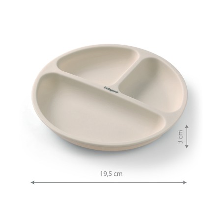 Farfurie din silicon cu ventuza pentru copii Babyono crem 1482/04 [4]