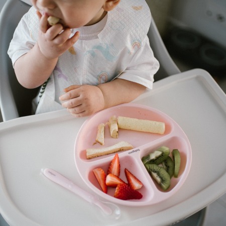 Farfurie din silicon cu ventuza pentru copii Babyono roz 1482/02 [4]