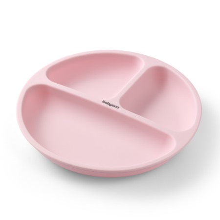 Farfurie din silicon cu ventuza pentru copii Babyono roz 1482/02 [1]