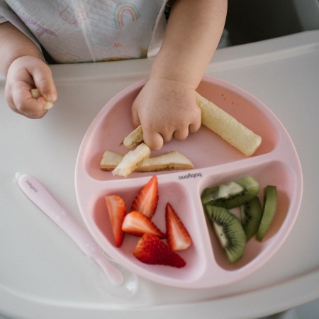 Farfurie din silicon cu ventuza pentru copii Babyono roz 1482/02 [3]
