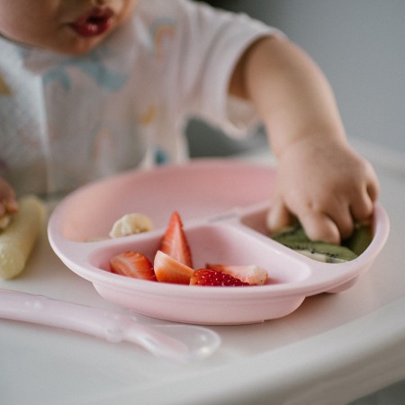 Farfurie din silicon cu ventuza pentru copii Babyono roz 1482/02 [2]