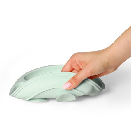 Farfurie din silicon cu ventuza pentru copii Babyono verde 1482/03 [4]