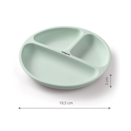 Farfurie din silicon cu ventuza pentru copii Babyono verde 1482/03 [5]