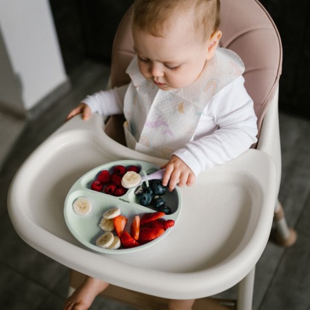 Farfurie din silicon cu ventuza pentru copii Babyono verde 1482/03 [7]