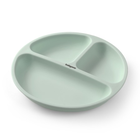Farfurie din silicon cu ventuza pentru copii Babyono verde 1482/03 [1]