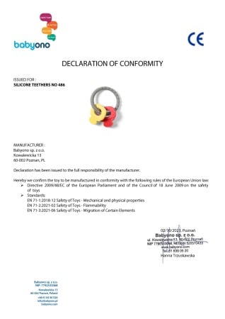 Inel dentitie chei galben si rosu Babyono 486 [2]