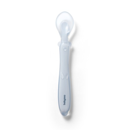 Articole hranire bebelusi - Lingurita flexibila din silicon Babyono albastra 785/01