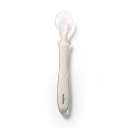 Articole hranire bebelusi - Lingurita flexibila din silicon Babyono crem 785/04