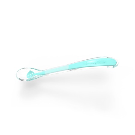 Articole hranire bebelusi - Lingurita moale silicon Baby Smile turcoaz Babyono, 1460/01