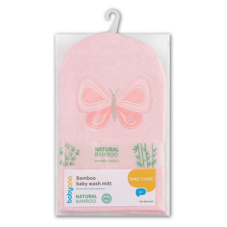 Manusa de baie din fibra de bambus Babyono roz 347/07 [2]