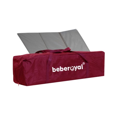 Patut Pliabil, Beberoyal, Little Friends, cu doua nivele, Saltea de Infasat, Geanta de Transport, Roti cu Sistem de Blocare, Fereastra Laterala, Spatiu lateral pt. Depozitare, 120x60cm, Grena/Bej Cod: [8]