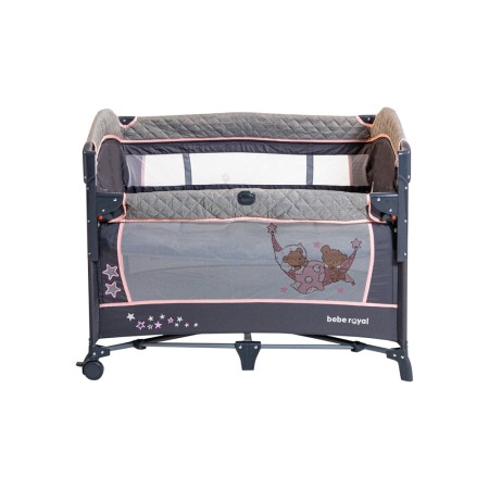 Patut pliant cu 2 nivele si laterala culisanta DREAMING BEAR roz, dimensiune exterioara 109 x 73 x 82.5 cm, Beberoyal, 220/02 [3]