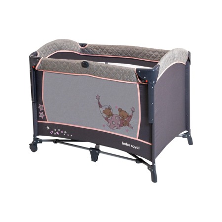 Patut pliant cu 2 nivele si laterala culisanta DREAMING BEAR roz, dimensiune exterioara 109 x 73 x 82.5 cm, Beberoyal, 220/02 [8]