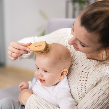 Perie bebe din lemn cu peri naturali babyono 1655 [5]