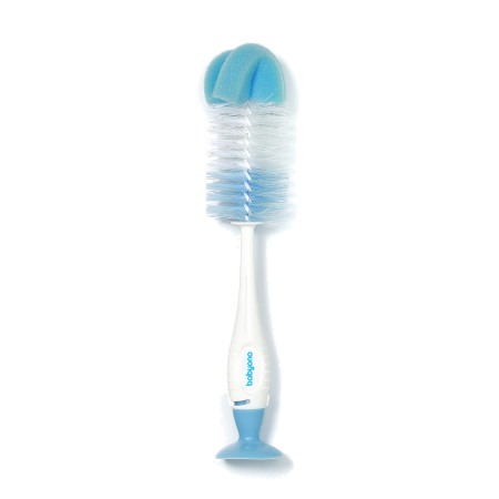 Biberoane, tetine, accesorii - Perie biberon si tetina cu ventuza Babyono albastru 728/01