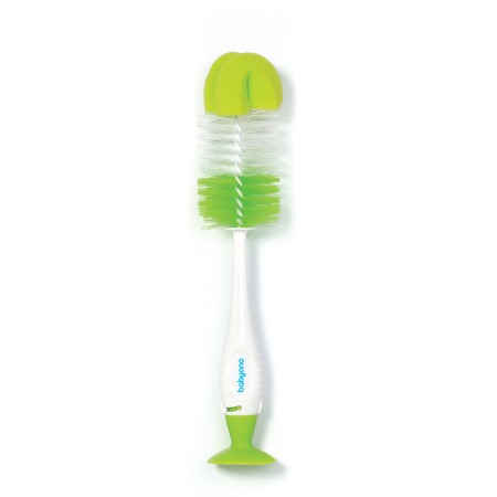 Biberoane, tetine, accesorii - Perie biberon si tetina cu ventuza Babyono verde 728/02