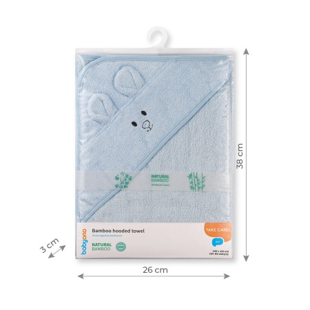 Prosop baie bambus cu gluga 100 x 100 cm Babyono albastru 1553/02 [1]