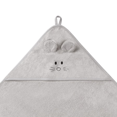Prosop baie bambus cu gluga 100 x 100 cm Babyono gri 1553/03 [1]