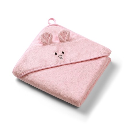 Baie - Prosop baie bambus cu gluga 100 x 100 cm Babyono roz 1553/01