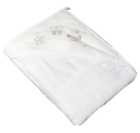 Prosoape si halate baie - Prosop Baie Cu Gluga Bufnita 80X80Cm Alb SO-007-103