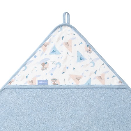 Prosop baie cu gluga bumbac soft 100 x 100 cm Babyono Albastru 1552/02 [3]