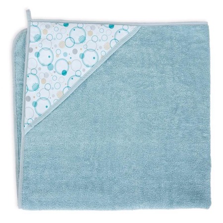 Prosoape si halate baie - Prosop Baie cu Gluga Copii, 100%Bumbac, 460g/m2, Moale, Absorbant, Ceba Baby 100x100cm, printed line bubles, albastru, 815-111-585