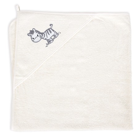 Prosop Baie cu Gluga Copii, 100%Bumbac, 460g/m2, Moale, Absorbant, Ceba Baby 100x100cm, zebra, alb, 815-302-632