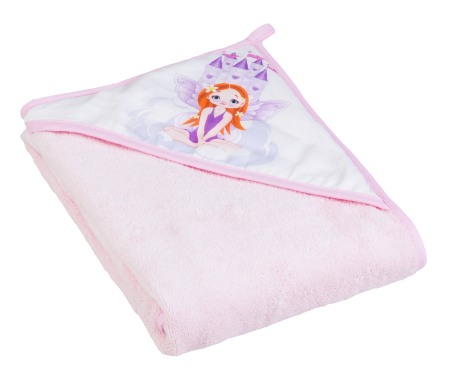Prosoape si halate baie - Prosop Baie Cu Gluga Micuta Printesa Roz 80X80Cm LP-008-123