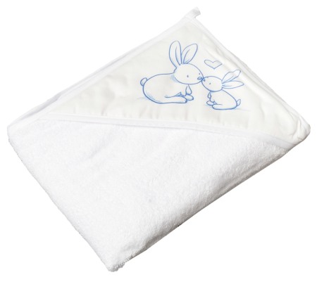Prosoape si halate baie - Prosop Baie Cu Gluga Micutii Iepurasi Alb 100X100Cm KR-008-103