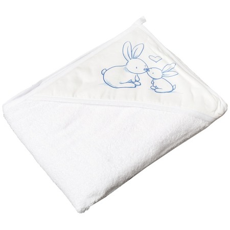 Prosoape si halate baie - Prosop Baie Cu Gluga Micutii Iepurasi Alb 80X80Cm KR-008-103