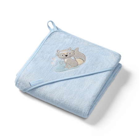 Baie - Prosop Bebe din Fibră de Bambus cu Glugă Babyono  Albastru 346/05 | Prosop Băiță Nou-Născut și Copii 100x100 cm
