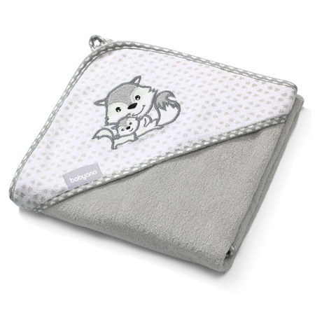 Baie - Prosop Bebe din Fibră de Bambus cu Glugă Babyono  GRI | Prosop Băiță Nou-Născut și Copii 100x100 cm