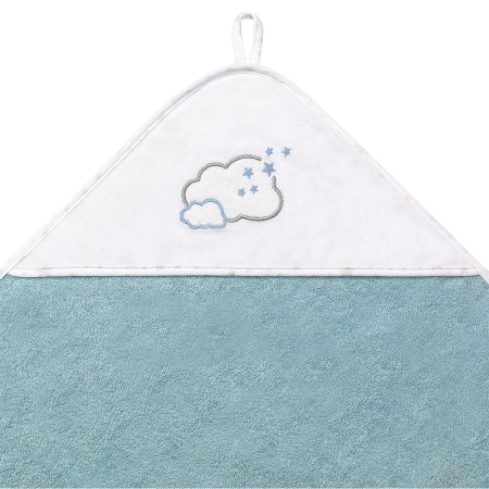 Prosop bumbac flausat cu gluga albastru Babyono 100 X 100 cm 142/09 [2]