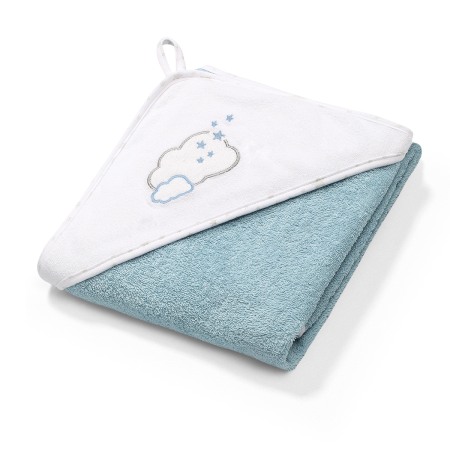 Baie - Prosop bumbac flausat cu gluga albastru Babyono 76 X 76 cm 141/09