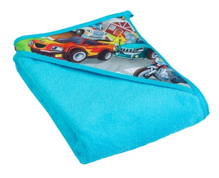 Prosoape si halate baie - Prosop De Baie Cu Gluga Cars CS-008 Albastru 80X80 Cm