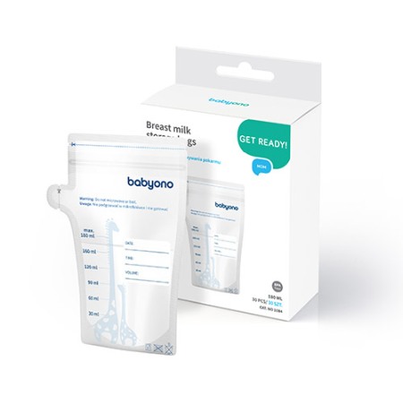 Recipiente pentru lapte - Pungi depozitare lapte matern 180ml, 30buc Babyono 1084
