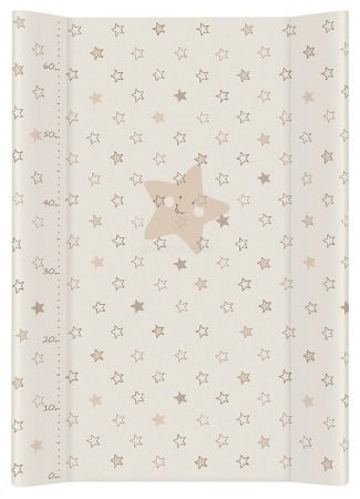 Mese de infasat COMFORT 50x70 cm - Saltea de Infasat COMFORT 50x70cm, cu Intaritura, Grosime 3cm, Sistem Anti-Alunecare, stele, crem 203-066-111