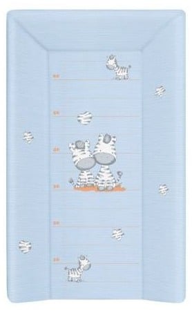 Mese de infasat capat inchis 50x70 cm - Saltea de Infasat cu Capat Inchis 50x70cm, cu Intaritura, Suprafata Moale, Sistem Anti-Alunecare, Ceba Baby, Zebra, albastru, 201-002-160