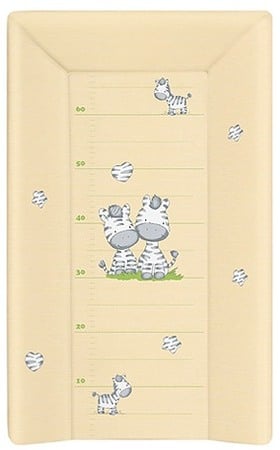 Mese de infasat capat inchis 50x70 cm - Saltea de Infasat cu Capat Inchis 50x70cm, cu Intaritura, Suprafata Moale, Sistem Anti-Alunecare, Ceba Baby, Zebra, galben, 201-002-141