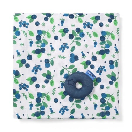 Scutece bebe - Scutec muselina natural cu sunatoare afina, 70%bambus si 30%bumbac, 120x120 cm, Babyono, 536/02