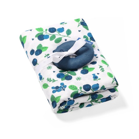 Scutec muselina natural cu sunatoare afina, 70%bambus si 30%bumbac, 120x120 cm, Babyono, 536/02 [1]