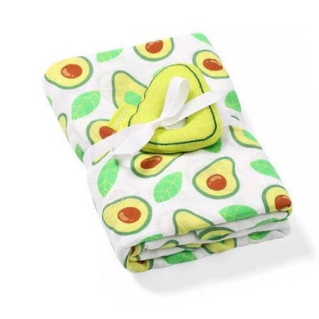 Scutec muselina natural cu sunatoare avocado, 70%bambus si 30%bumbac, 120x120 cm, Babyono, 536/01 [1]