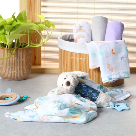 Scutece muselina natural, set 3 bucati, 70%bambus si 30%bumbac, 70x70 cm, Babyono, 397/07 [3]