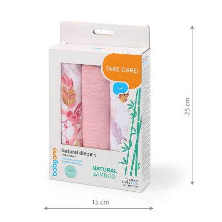 Scutece muselina natural, set 3 bucati, 70%bambus si 30%bumbac, 70x70 cm, Babyono, 397/07 [7]