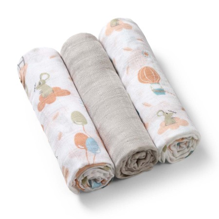 Scutece muselina natural, set 3 bucati, 70%bambus si 30%bumbac, 70x70 cm, Babyono, 397/09 [1]