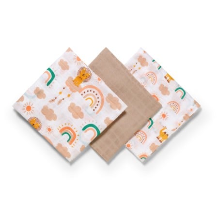 Scutece muselina super soft, set 3 bucati, 100% bumbac, 70x70 cm, Babyono, 348/08 [9]