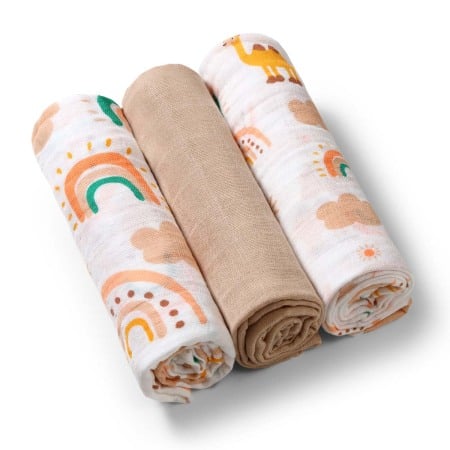 Scutece muselina super soft, set 3 bucati, 100% bumbac, 70x70 cm, Babyono, 348/08 [1]