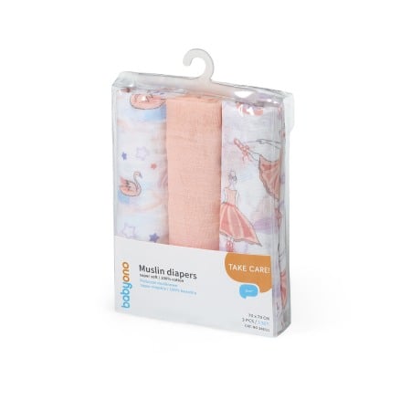 Scutece bebe - Scutece muselina super soft, set 3 bucati, 100% bumbac, 70x70 cm, Babyono, 348/11