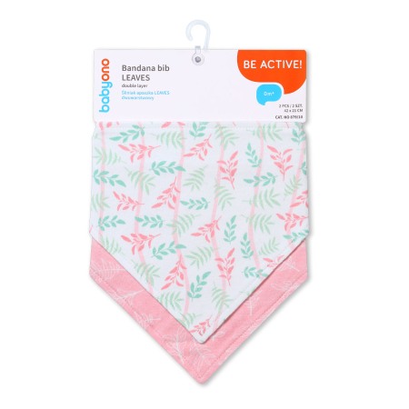 Articole hranire bebelusi - Set 2 bucati barbita, esarfa bumbac Babyono 2 in 1 Frunza 879/10
